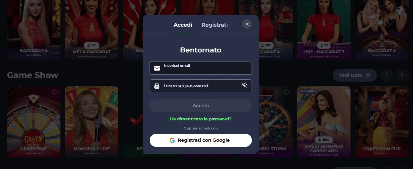 Fridayroll Casino Accedi