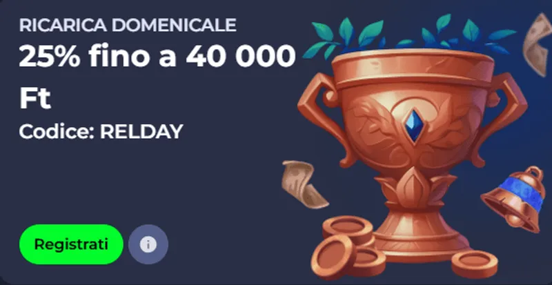 Ricarica domenicale 25 fino a 40000 ft codice relday